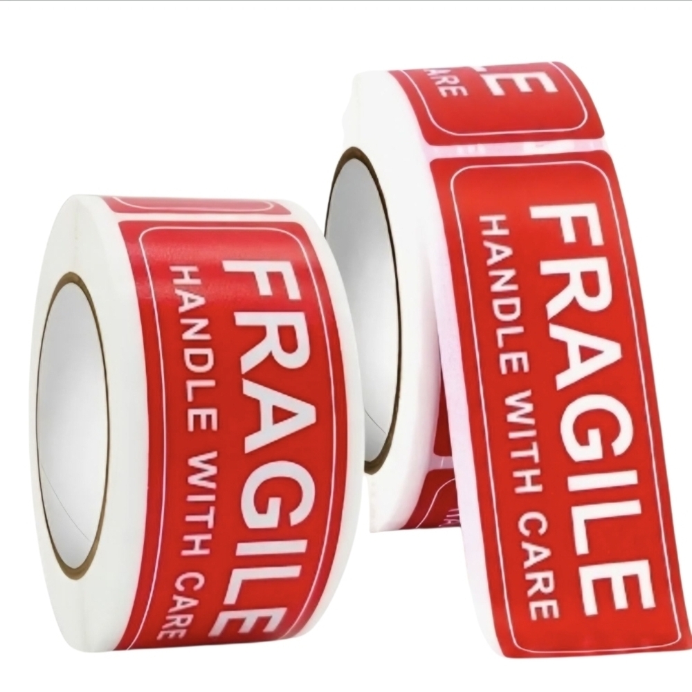 50 Fragile Handle With Care Stickers 1" x 3"